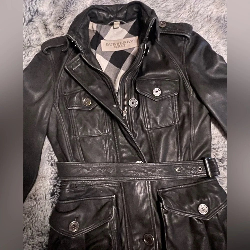 Burberry Black Leather Coat - Picture 13 of 14